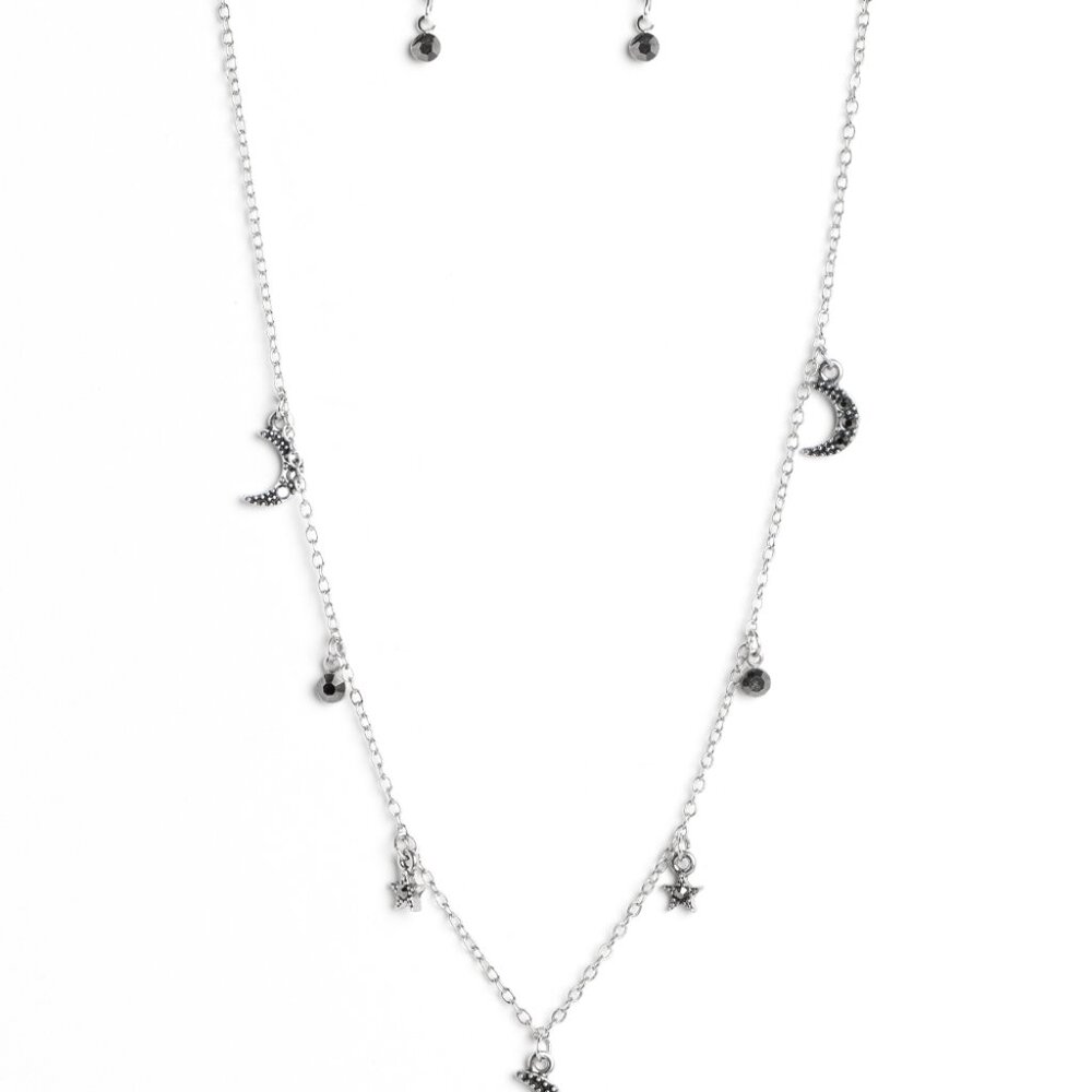 Lunar Lagoon - Silver Necklace and Earrings Set